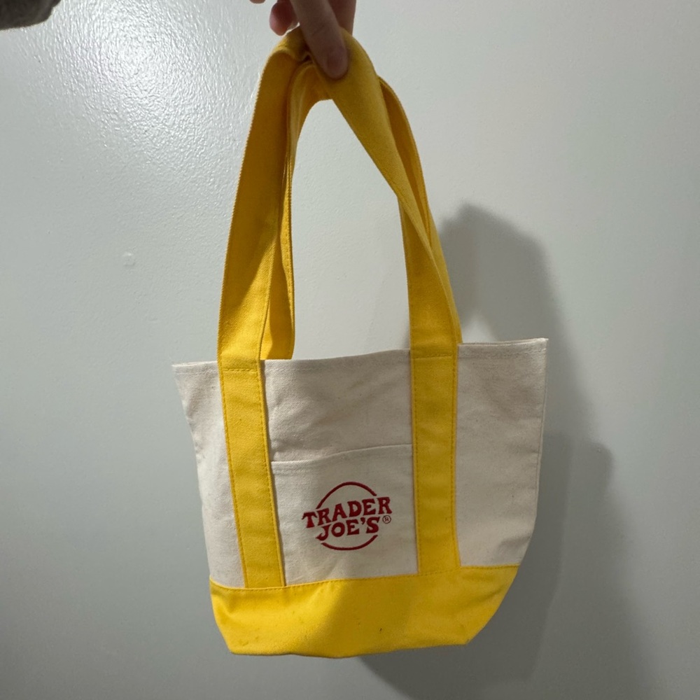 Trader Joe's Yellow Canvas Tote Bag